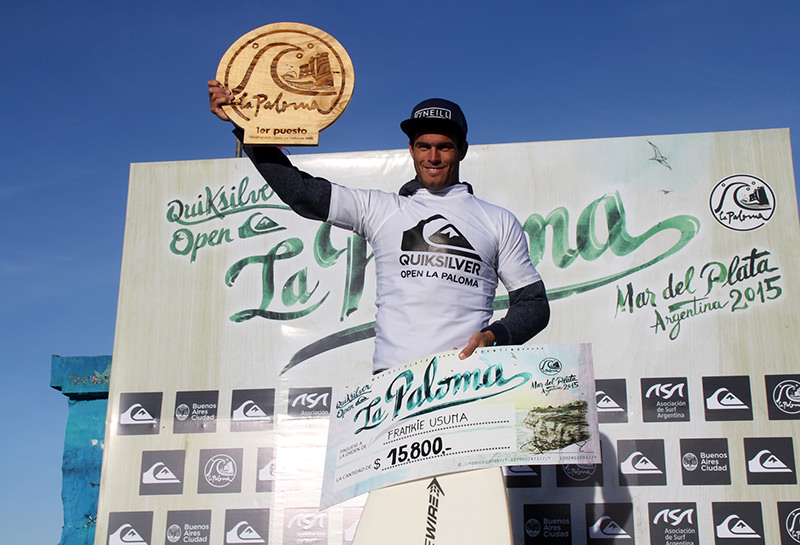 Frankie Usuna y su primera victoria en el Quiksilver Open La Paloma.